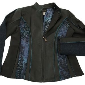 Koos | Jackets & Coats | Koos Mixed Media Leather Zip Up Jacket | Poshmark
